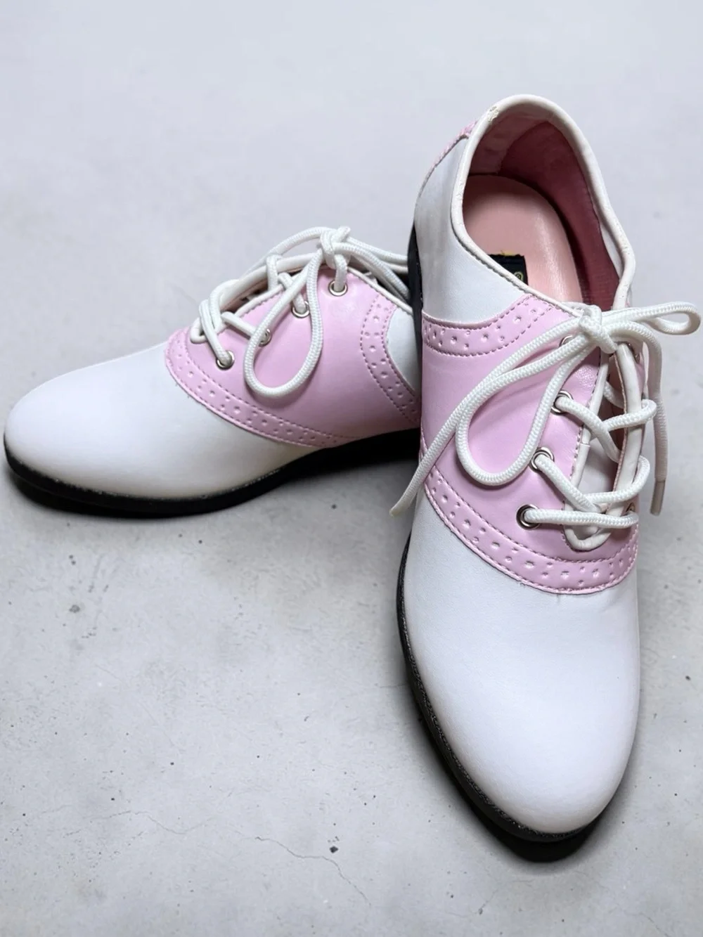 Funtasma White and Pink Two-Tone Lace-Up Flats